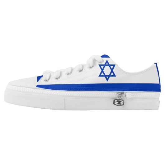 Israel Flag Low-Top Sneakers (Left Shoe Outside)