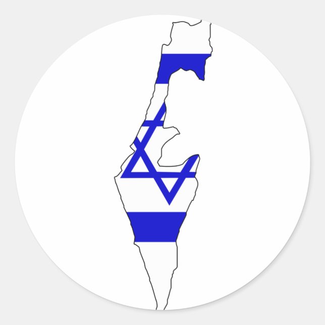 Israel flag map classic round sticker (Front)