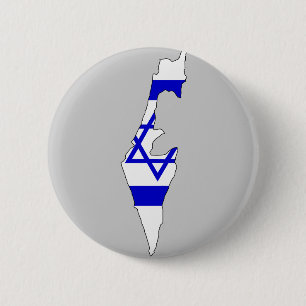 Israel flag map pinback button