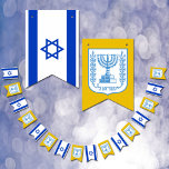 Israel Flag, Menorah Israel Banners / Weddings<br><div class="desc">Bunting / Party Flags: Israel & Israel Flag,  Menorah on golden background party decor  - love my country,  weddings,  patriotic birthdays,  Hanukkah,  Bar Mitzvah,  national holidays / sports fans</div>