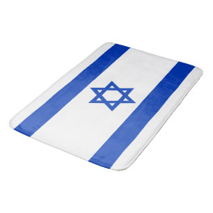 Israel flag modern patriotic bath mat