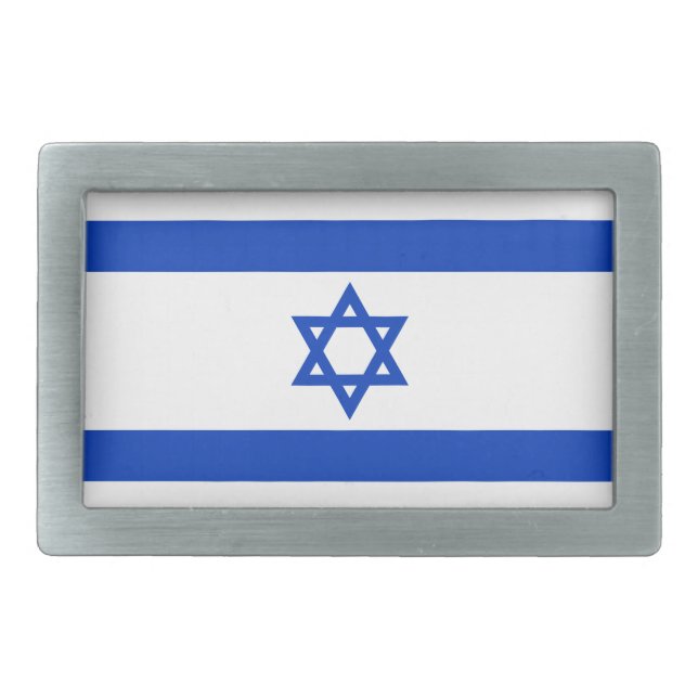 Israel flag modern patriotic belt buckle (Front)