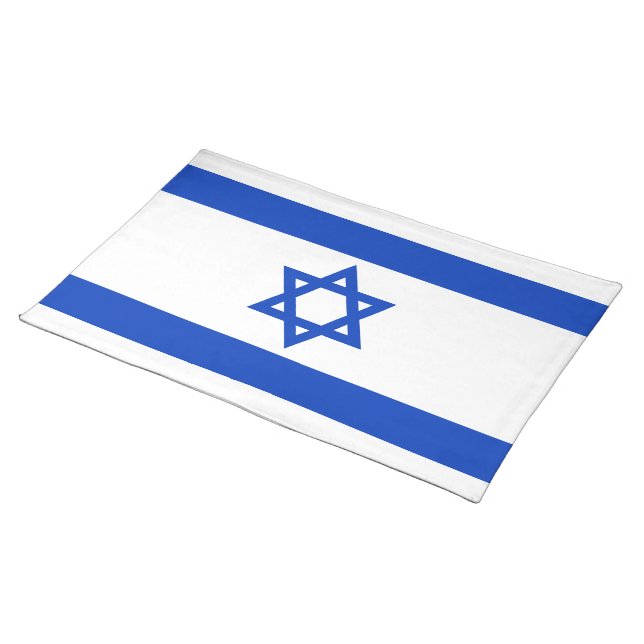 Israel flag modern patriotic cloth placemat (On Table)