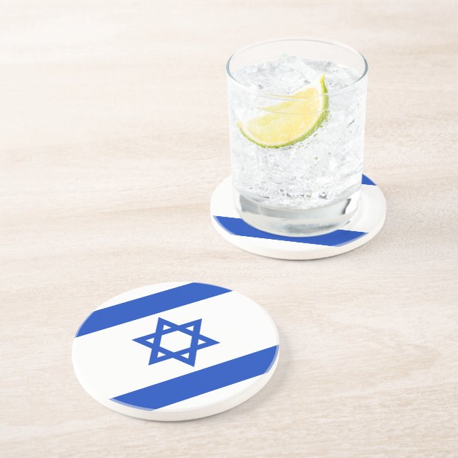 Israel flag modern patriotic coaster (Side)