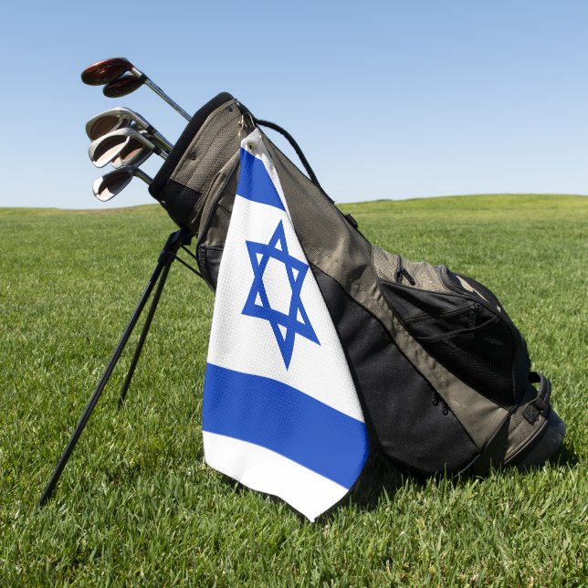 Israel flag modern patriotic golf towel (Green)
