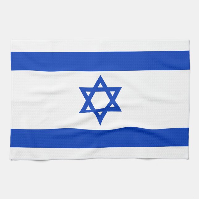 Israel flag modern patriotic kitchen towel (Horizontal)