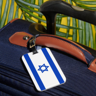 Israel flag modern patriotic luggage tag