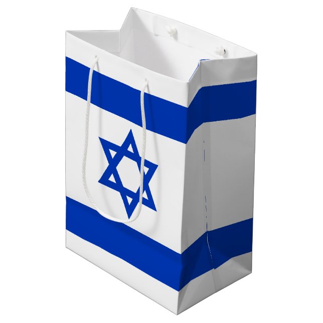 Israel flag modern patriotic medium gift bag (Front Angled)