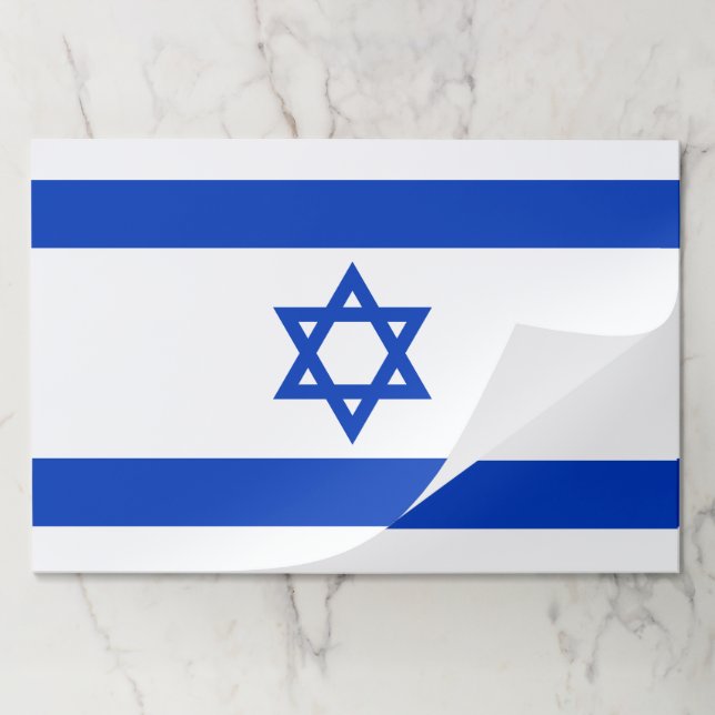 Israel flag modern patriotic paper placemats (Folded)