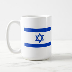 Israel Flag Mug Blue and White Magen David