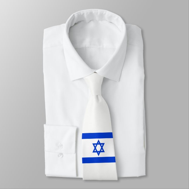 Israel Flag Neck Tie (Tied)