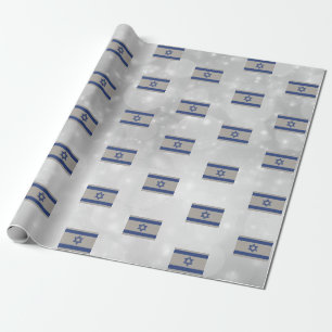 Israel Flag of Zion Blue Silver Wrapping Paper