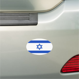 Israel flag oval Car Magnet