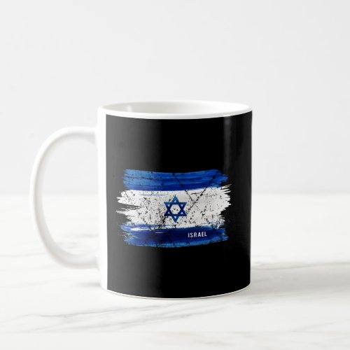 Israel Flag Paint Brush Distressed Style Israel Fl Coffee Mug