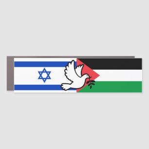 Israel Flag Palestine Flag Ceasefire Peace Bumper Car Magnet