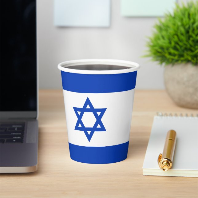 Israel flag paper cups (Insitu)