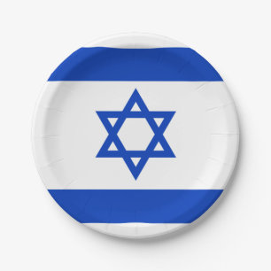 Israel flag paper plates