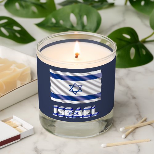 Israel Flag Patriotic Bible Verse for Peace Scented Candle