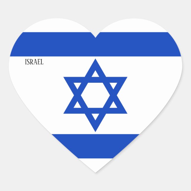 Israel Flag Patriotic Heart Sticker (Front)