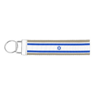 Israel flag patriotic modern wrist keychain
