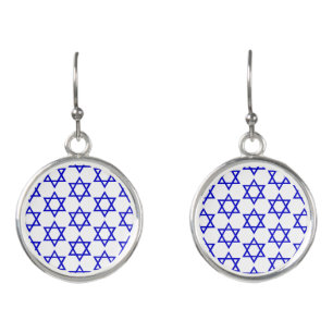 Israel flag pattern earrings
