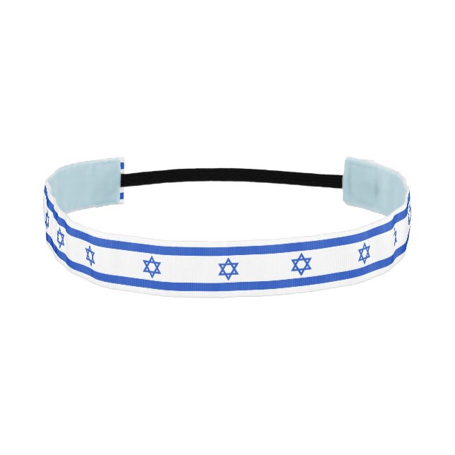 Israel flag pattern patriotic modern athletic headband (Front)