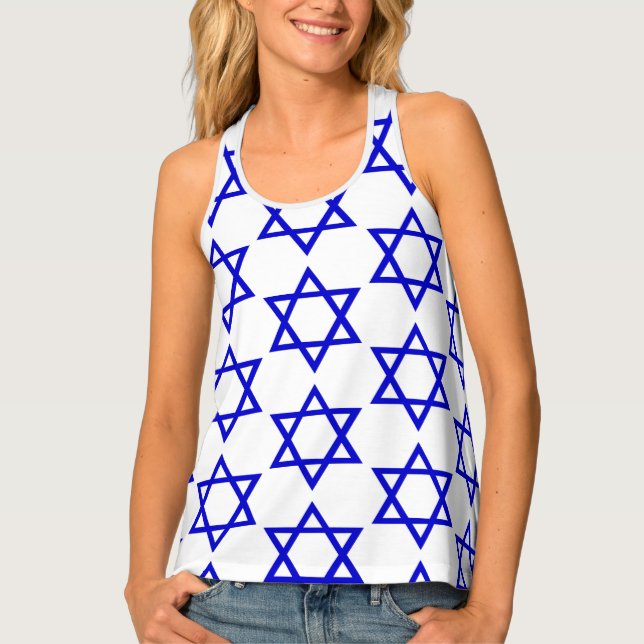 Israel flag pattern tank top (Front)