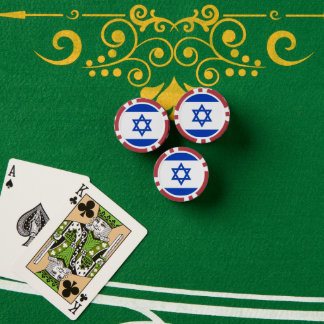 Israel flag poker chips