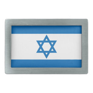 Israel flag rectangular belt buckle