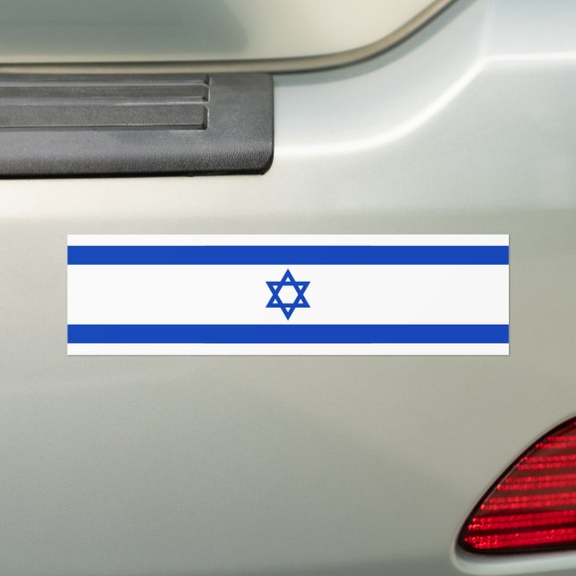 Israel flag Rectangular  Bumper Sticker (On Car)