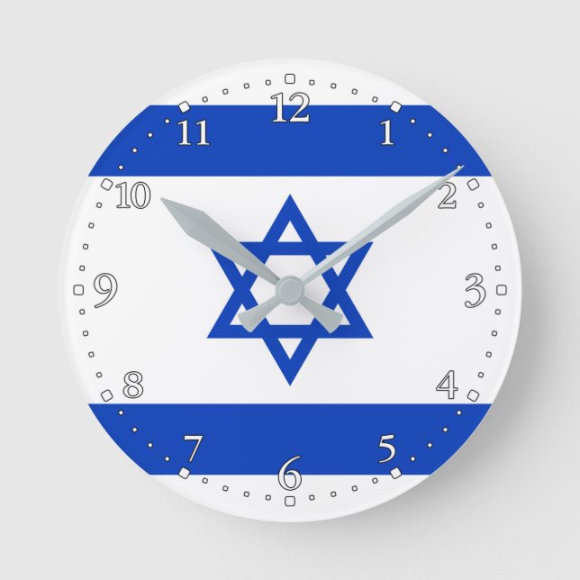Israel Flag Round Clock (Front)