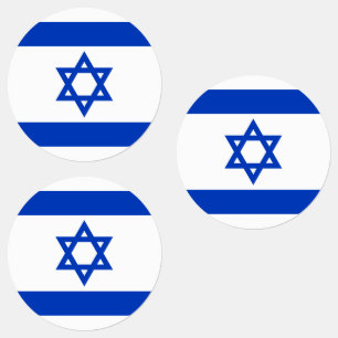 Israel flag round labels