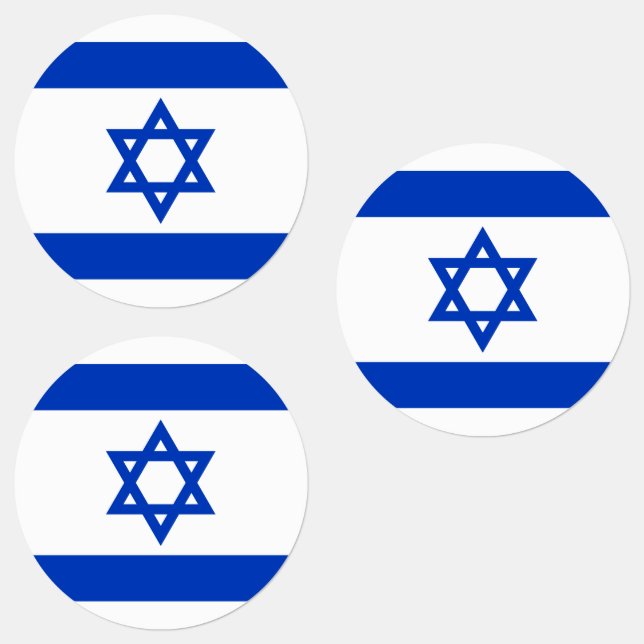 Israel flag round labels (Group)