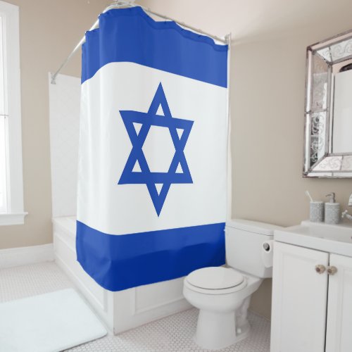 Israel flag shower curtain