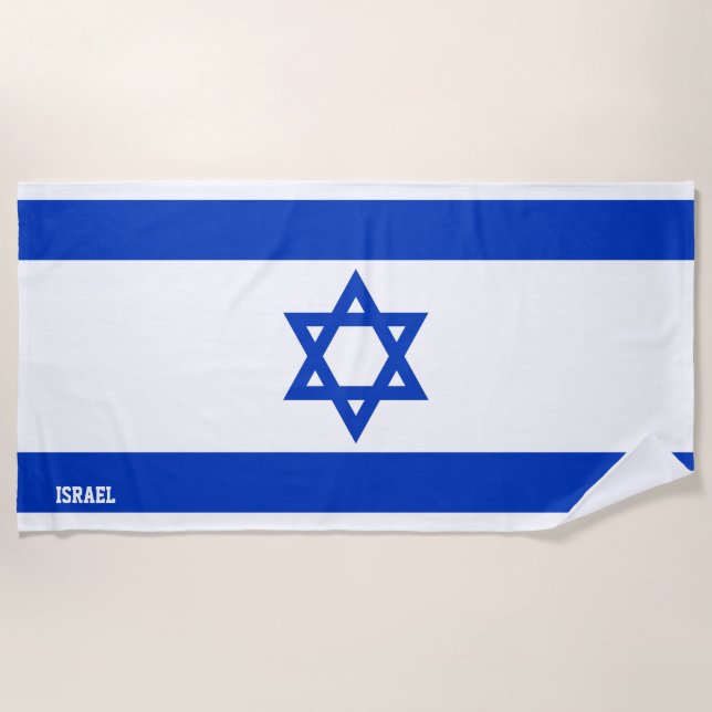 Israel Flag Splendid Patriotic Beach Towel (Front)