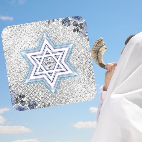 Israel Flag Star of David Hebrew Am Yisrael Chai  Square Sticker