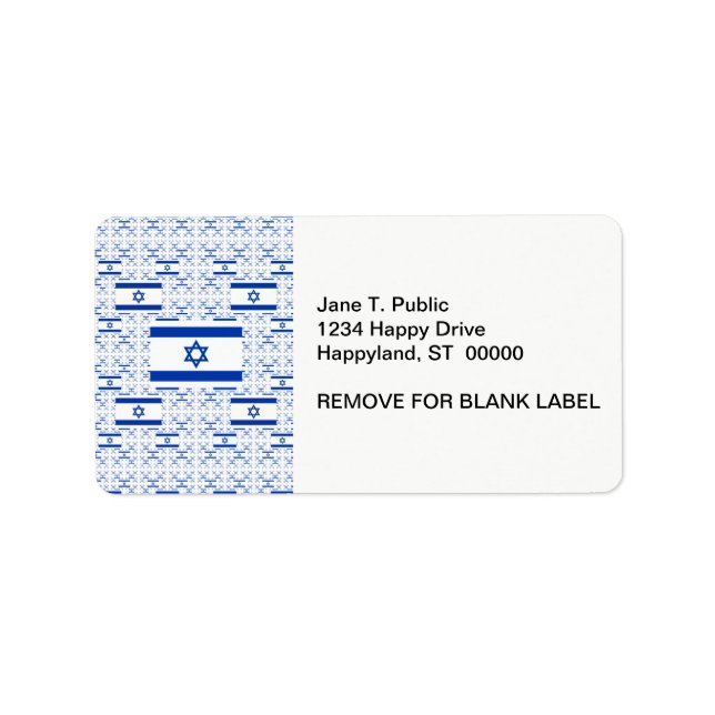 Israel Flag - Star of David -  in Layers Label (Front)