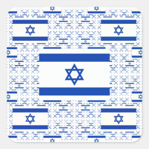 Israel Flag - Star of David - in Layers Square Sticker