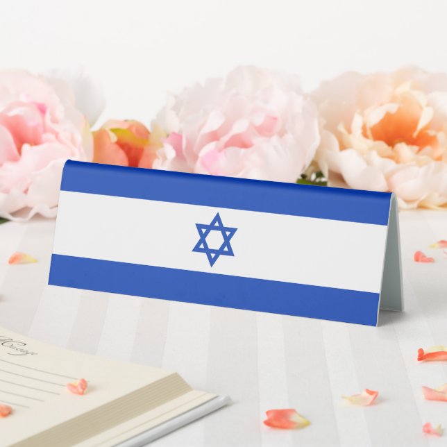 Israel flag table tent (In SItu (Wedding))