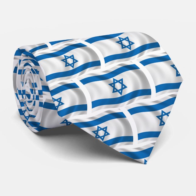 Israel Flag Tie (Rolled)