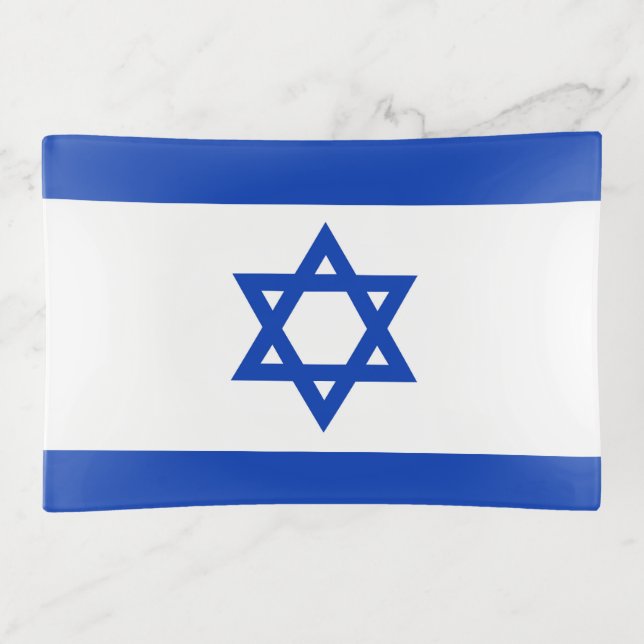 Israel flag trinket tray (Front)