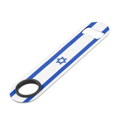 Israel flag white and blue patriotic modern bar key