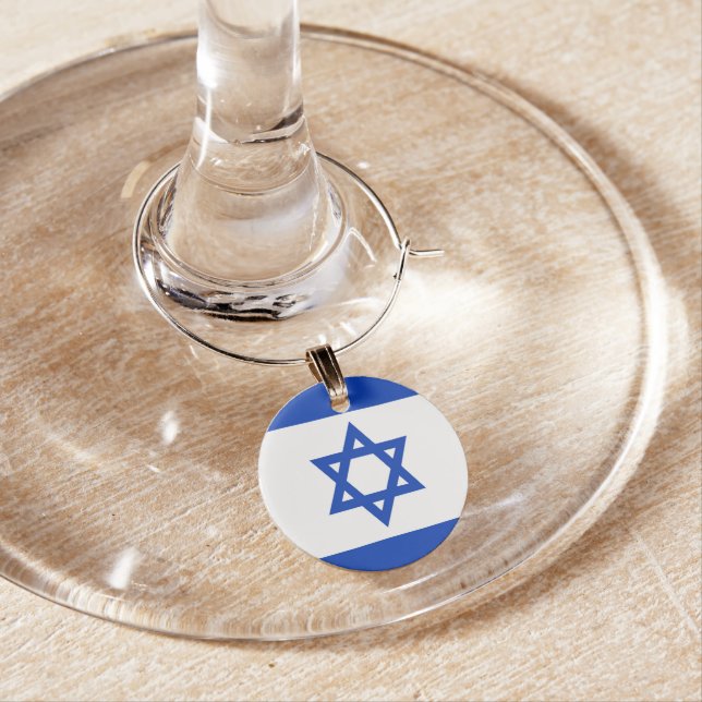 Israel flag wine charm (In Situ)