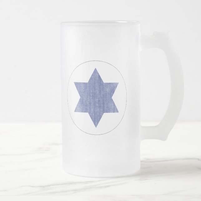 ISRAEL FROSTED GLASS BEER MUG (Right)