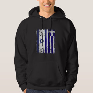 Israel Greece Half Flag Israeli Greek Flag Hellas  Hoodie