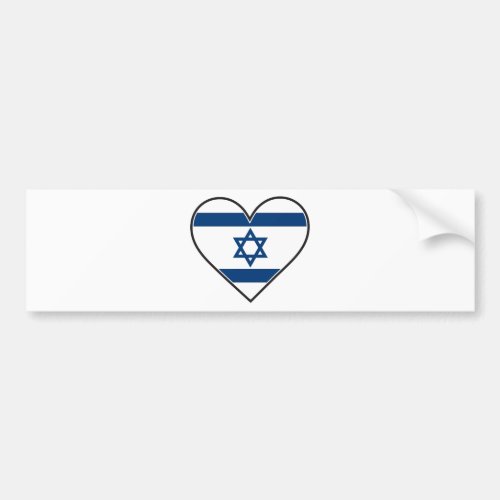 israel heart flag bumper sticker
