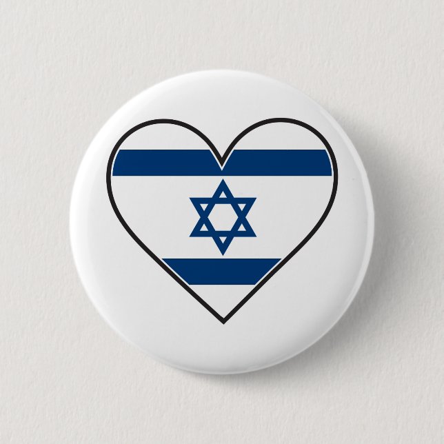 israel heart flag pinback button (Front)