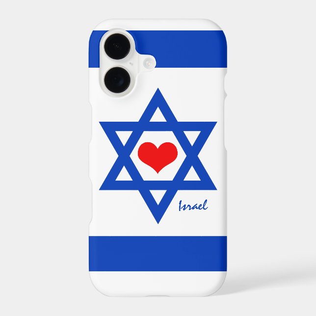Israel Heart, patriotic case, Israeli Flag Case-Mate iPhone Case (Back)