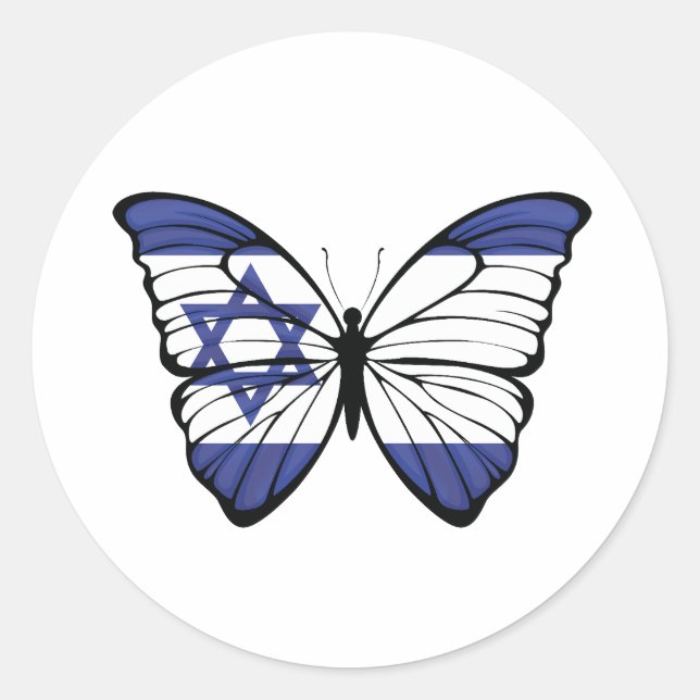 Israel Hypolimnas Butterfly Classic Round Sticker (Front)