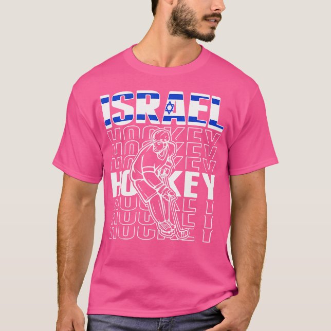 Israel Ice Hockey Fans Jersey Support Israeli Hock T-Shirt (Front)